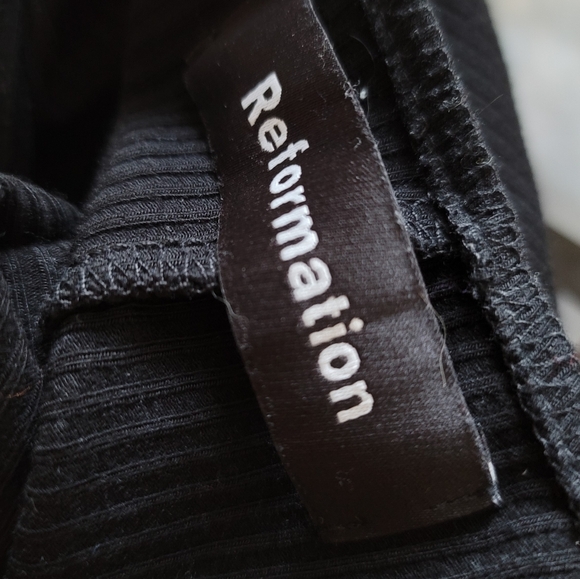 Reformation Alicia Top Black Ribbed XS Corset Bustier Style - Picture 8 of 10